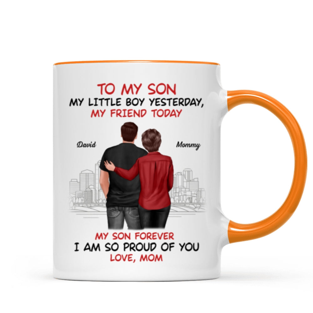 From Mom To Son My Little Boy Yesterday My Friend Today Personalized Mug