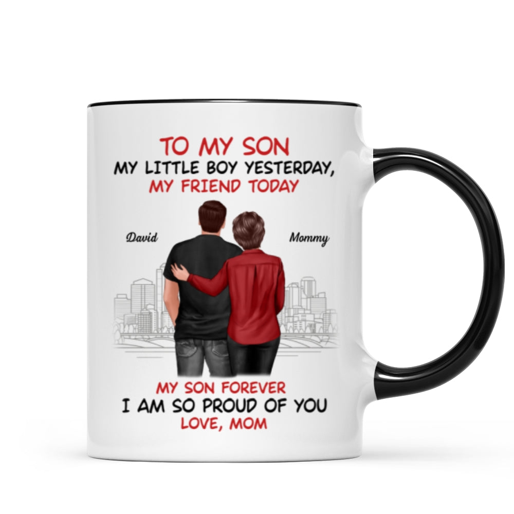 From Mom To Son My Little Boy Yesterday My Friend Today Personalized Mug