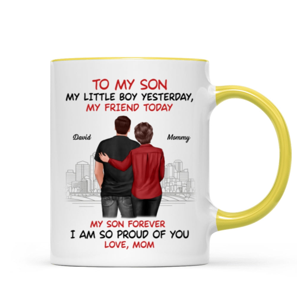 From Mom To Son My Little Boy Yesterday My Friend Today Personalized Mug