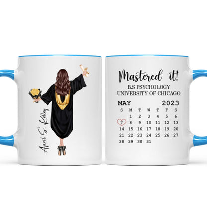 Graduation Gift Master It Gift For Senior Gift For Daughter Granddaughter Calendar Date Personalized Mug