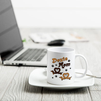Doxie Mom Cute Heart Dachshunds Personalized Mug