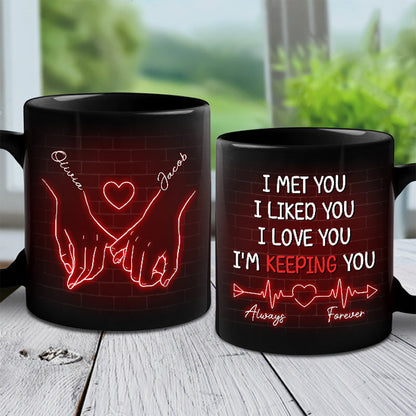Our Love Is Magic - Couple Personalized Custom Black Mug - Gift For Husband Wife, Anniversary
