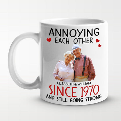 Custom Photo Another Year As My Boyfriend - Couple Personalized Custom Mug - Gift For Husband Wife, Anniversary