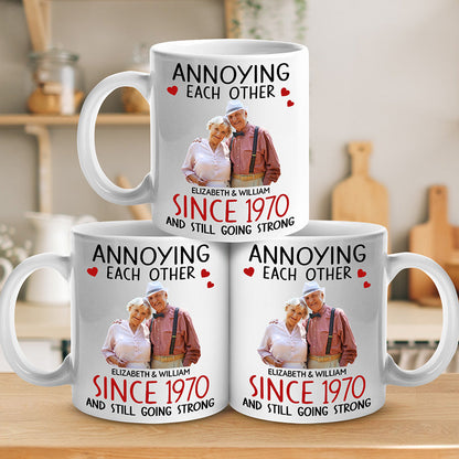Custom Photo Another Year As My Boyfriend - Couple Personalized Custom Mug - Gift For Husband Wife, Anniversary