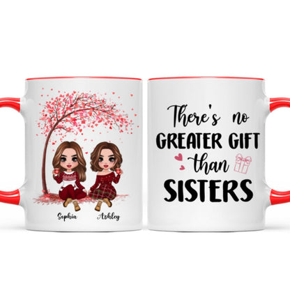 Sitting Doll Besties Under Pink Heart Tree Personalized Mug
