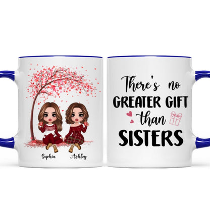 Sitting Doll Besties Under Pink Heart Tree Personalized Mug