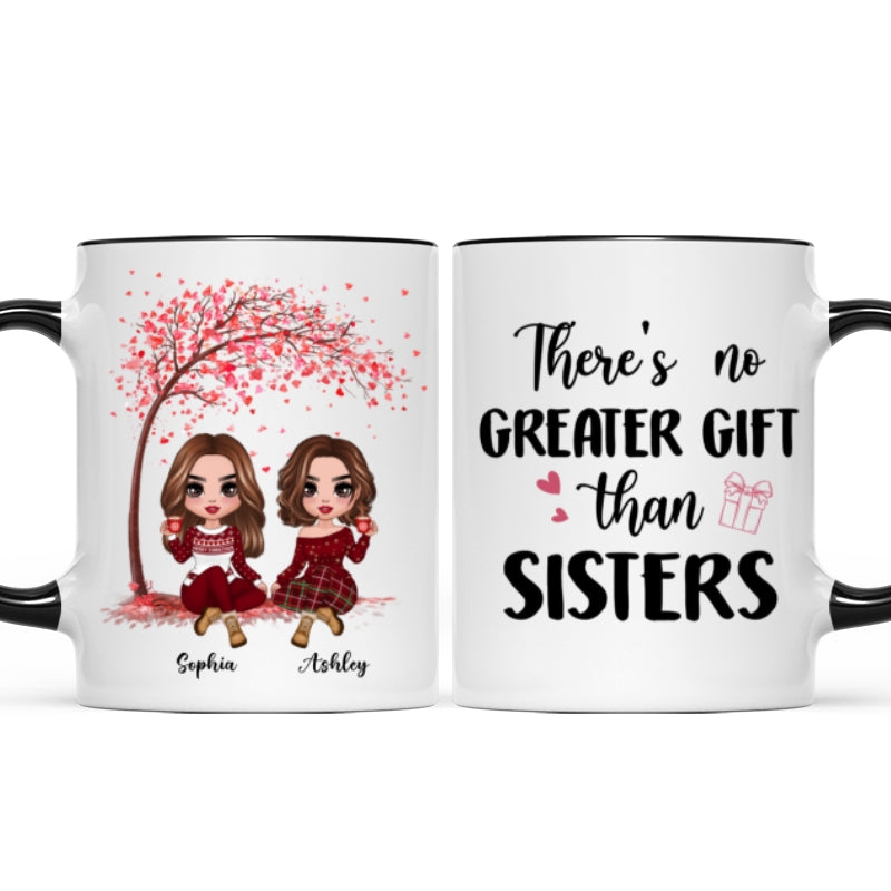 Sitting Doll Besties Under Pink Heart Tree Personalized Mug