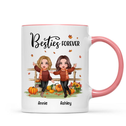 Fall Season Happy Doll Besties In The Pumpkin Patch Personalized Mug