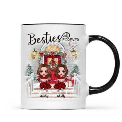 Christmas Best Friends Sisters Front Porch Personalized Mug