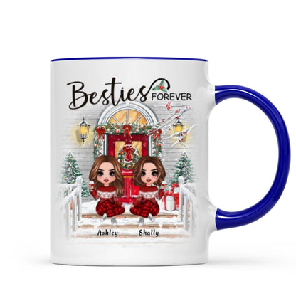Christmas Best Friends Sisters Front Porch Personalized Mug