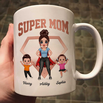 Super Mom Doll Mom & Doll Kids Personalized Mug