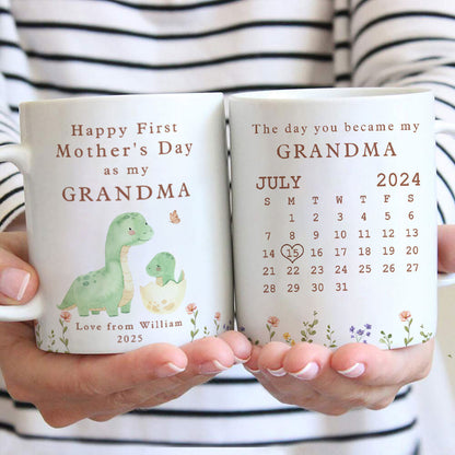 Happy 1st Mother's Day As My Grandma Nana Mommy Calendar Keepsake Personalized Mug