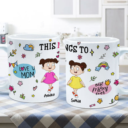 Colorful Kids This Mom Belongs To Personalized Mug
