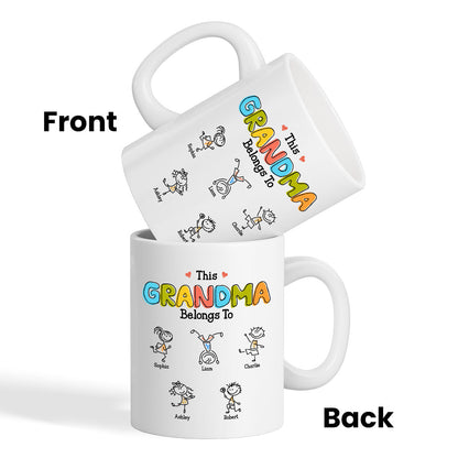 This Grandma Belongs To Drawing Personalized Mug