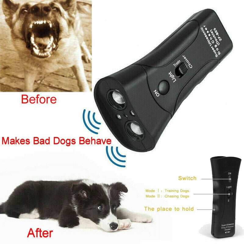 3-in-1 Anti-Barking Device Ultrasonic Repeller & LED Light