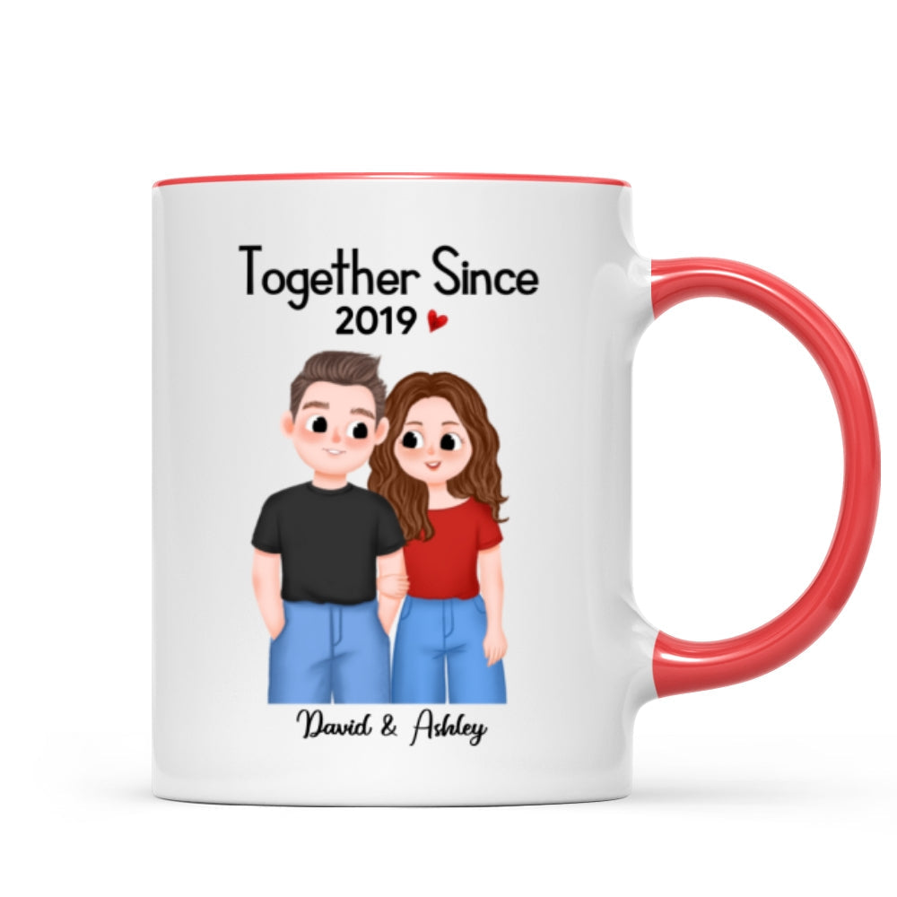 Cute Illustration Couple Together Since Gift For Him For Her Personalized Mug