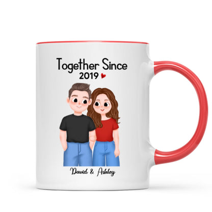 Cute Illustration Couple Together Since Gift For Him For Her Personalized Mug