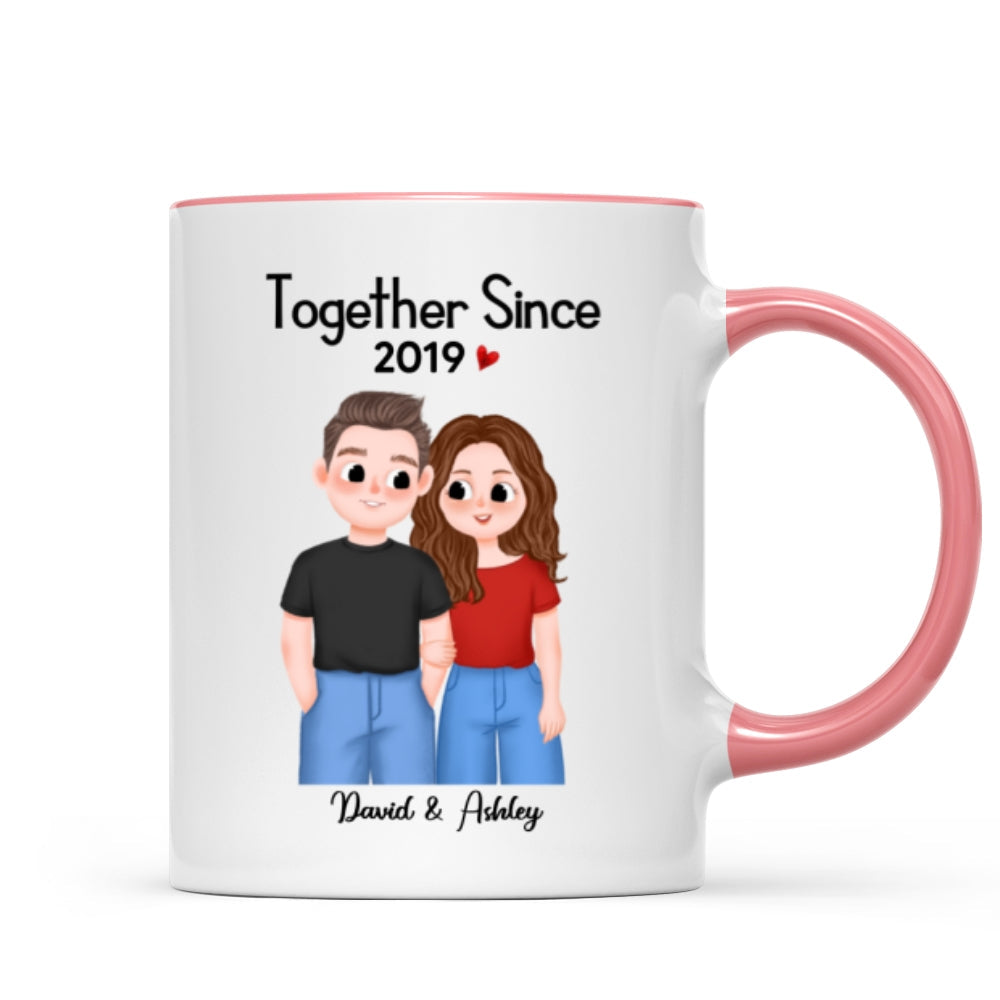 Cute Illustration Couple Together Since Gift For Him For Her Personalized Mug