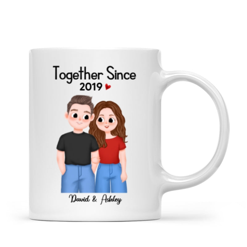 Cute Illustration Couple Together Since Gift For Him For Her Personalized Mug