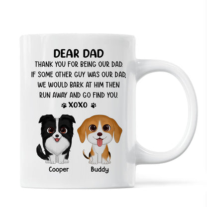 Watercolor Cute Dogs Dear Dog Dad Thank You XOXO Personalized Mug