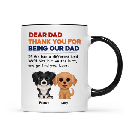 Watercolor Cute Dogs Retro Thanks For Being Our Dad Personalized Mug