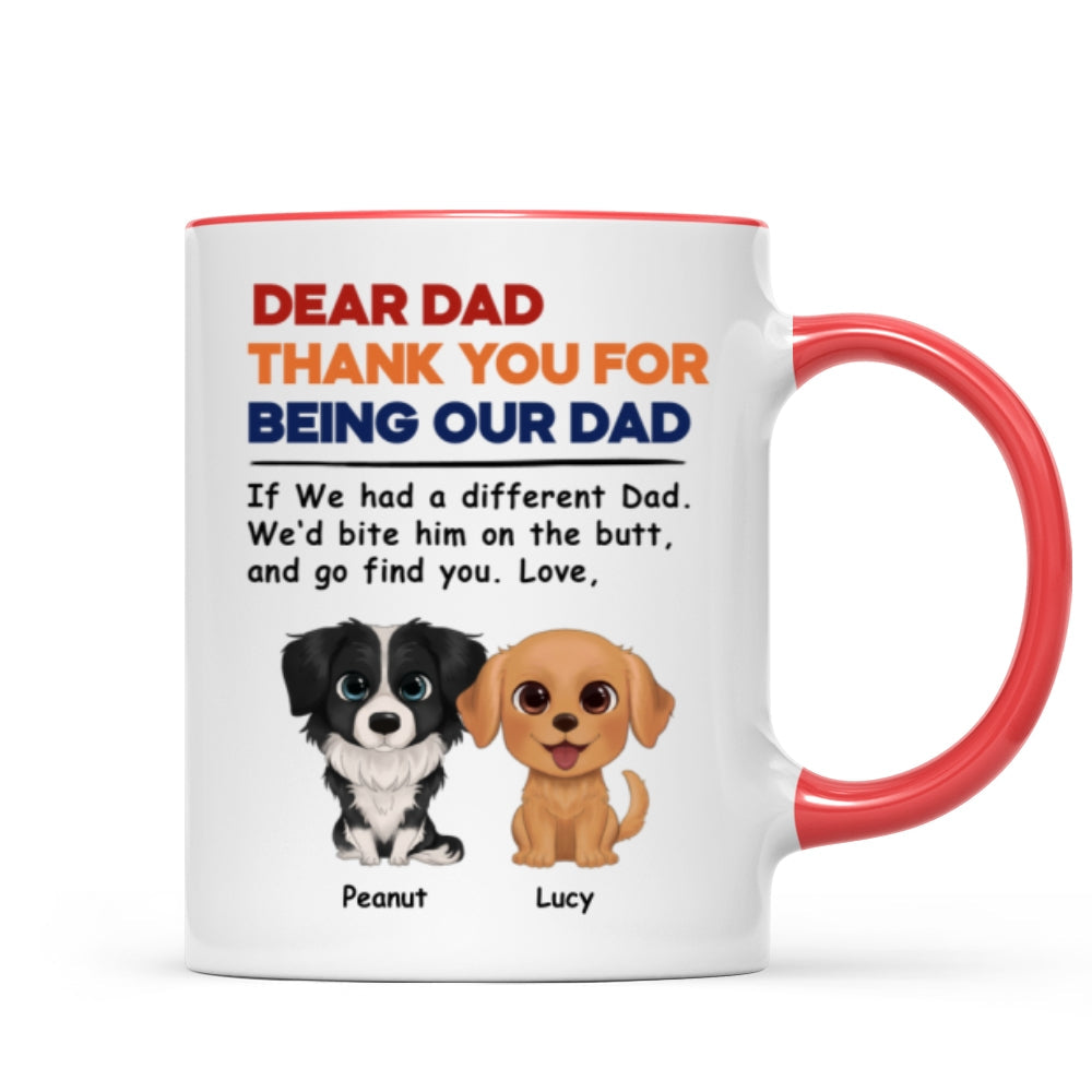 Watercolor Cute Dogs Retro Thanks For Being Our Dad Personalized Mug