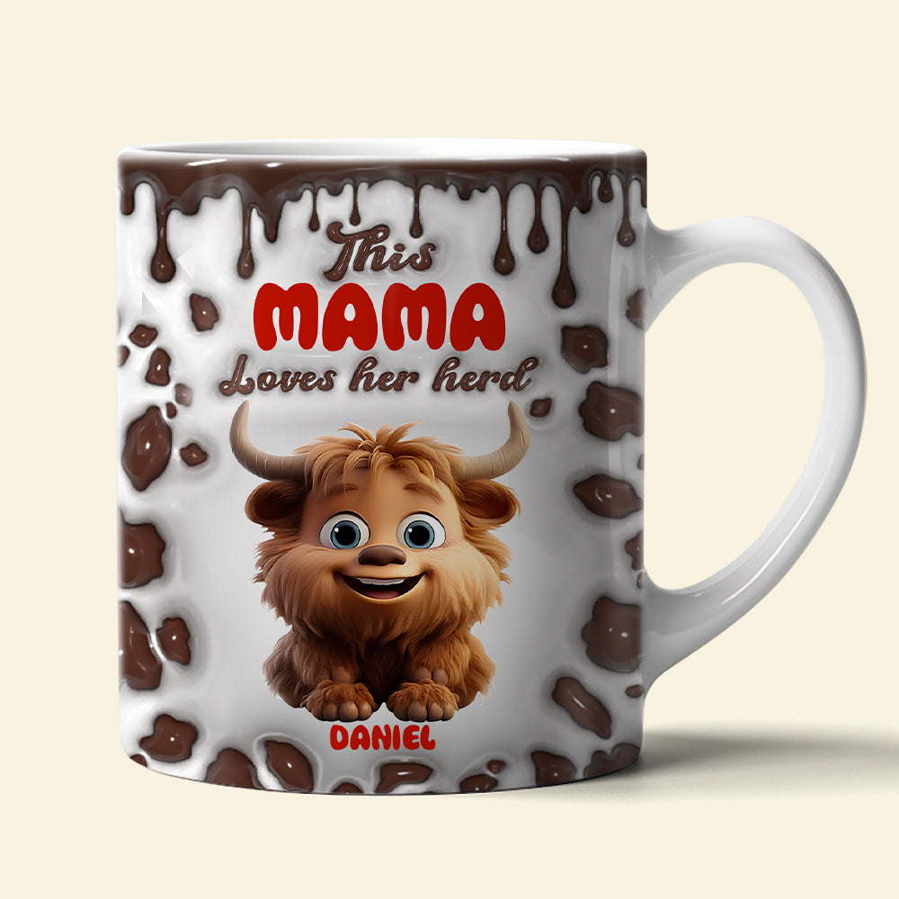 Personalized Gift For Highland Cow Mom Inflated Coffee Mug 04KALU200225