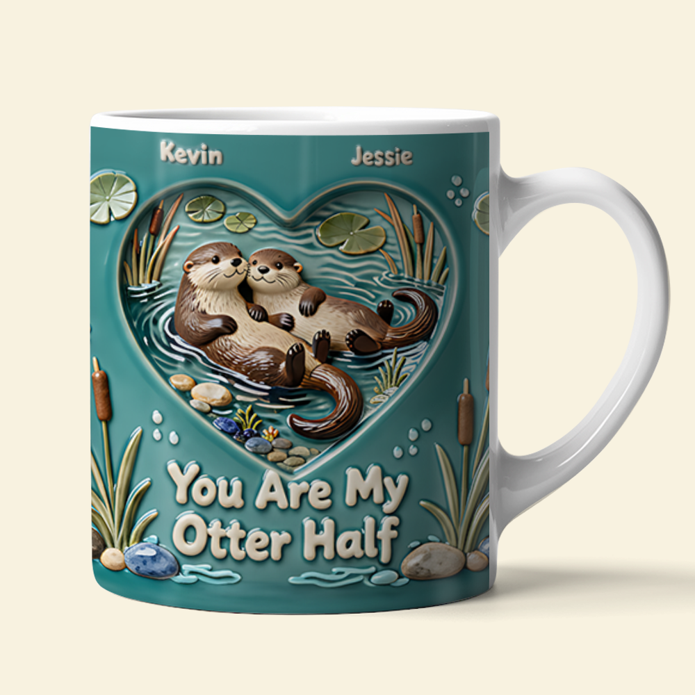 Sweet Otter Couple Coffee Mug - Personalized Gift For Couples 03NATA200126