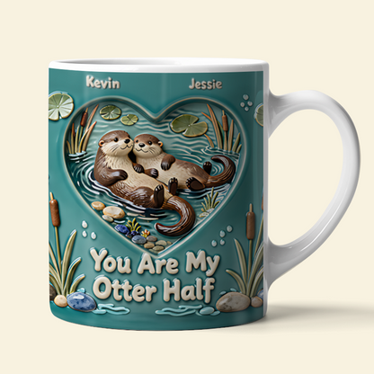 Sweet Otter Couple Coffee Mug - Personalized Gift For Couples 03NATA200126