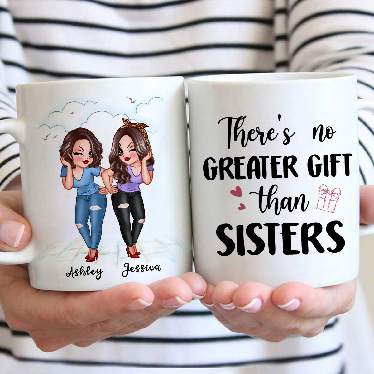 No Greater Gift Than Sisters Bestie Personalized Mug