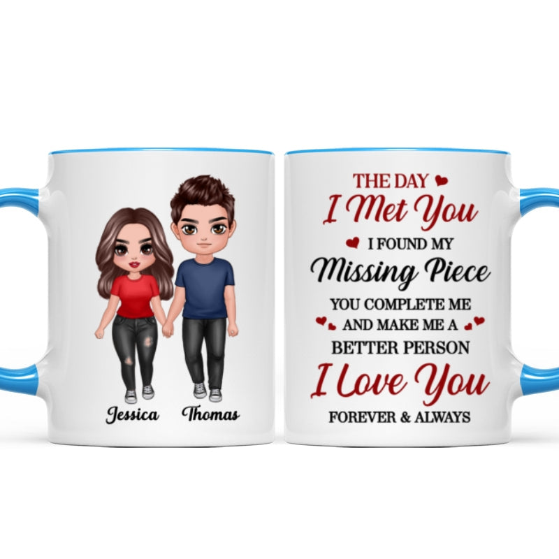 Doll Couple Standing Found My Missing Piece Gift For Him For Her Mug