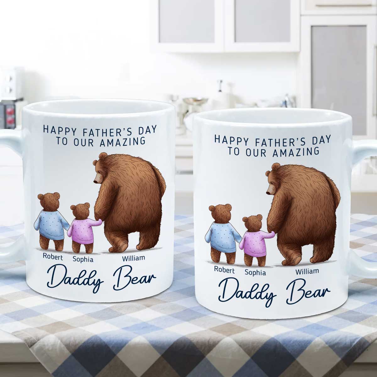 Happy Father's Day To Amazing Daddy Bear Personalized Mug