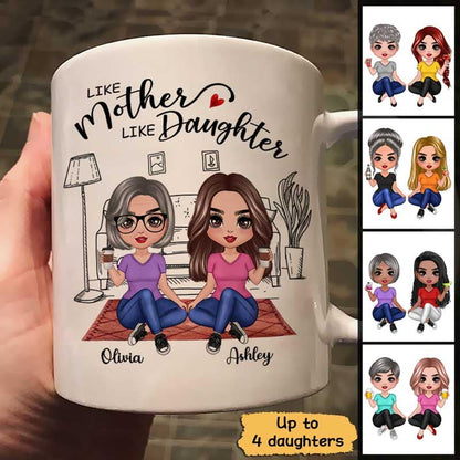 Doll Mother & Daughters Doll Women Sitting In House Personalized Mug
