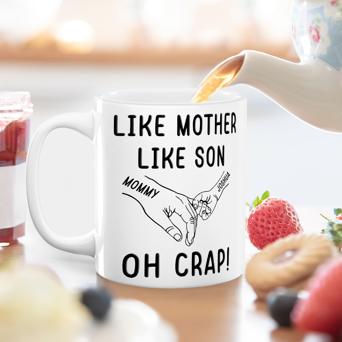 Like Mother Like Children Customizable Cartoon Cup with Hand Gesture Design Best Mother's Day Gift