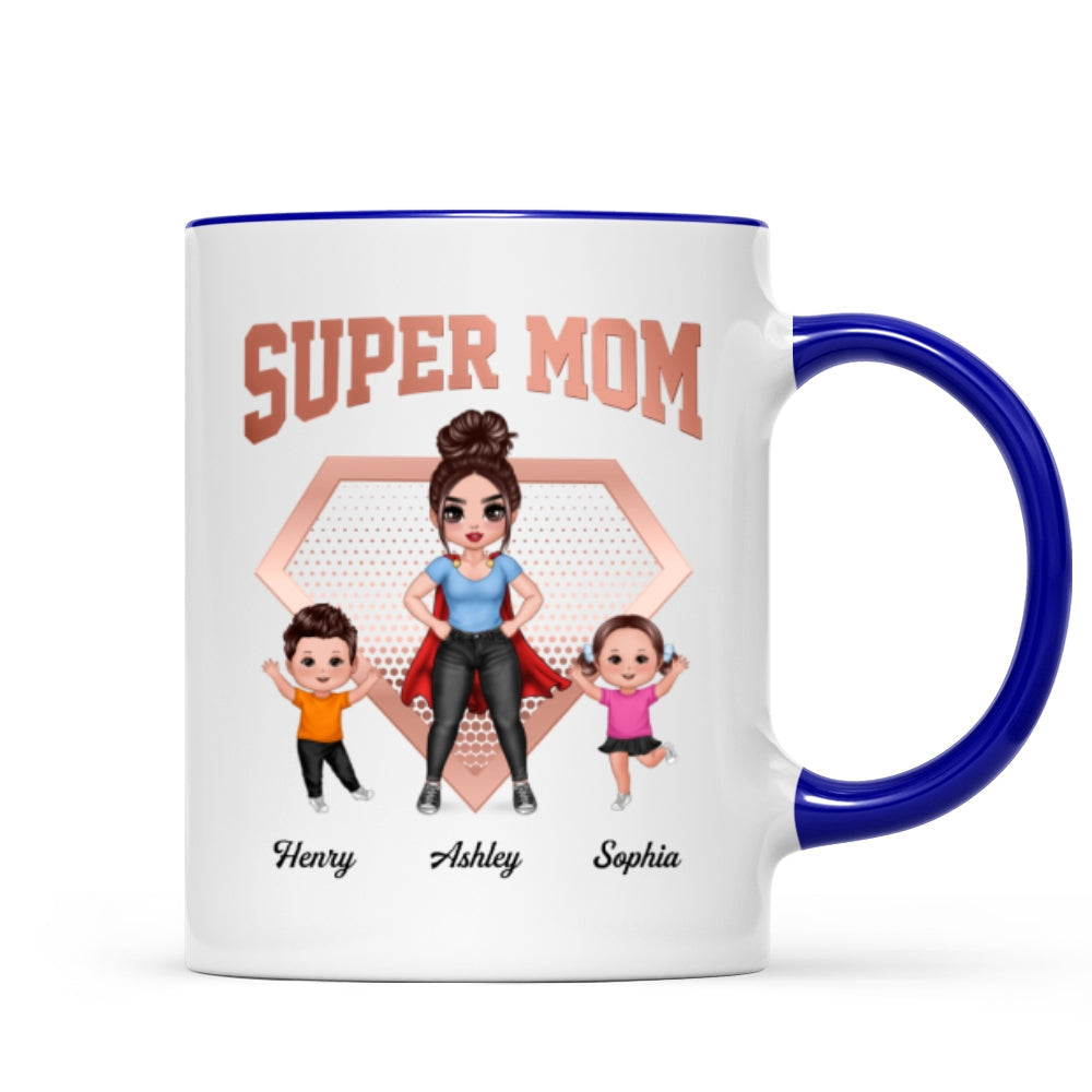 Super Mom Doll Mom & Doll Kids Personalized Mug