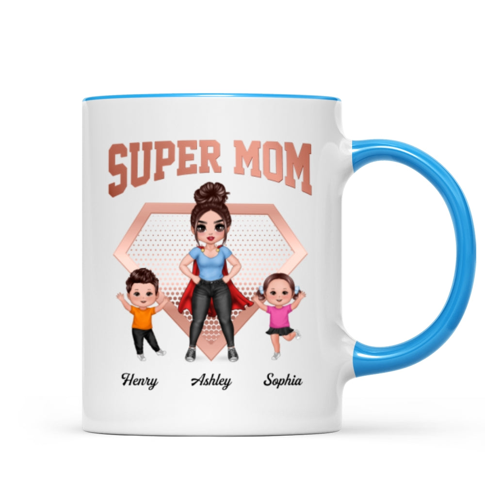 Super Mom Doll Mom & Doll Kids Personalized Mug