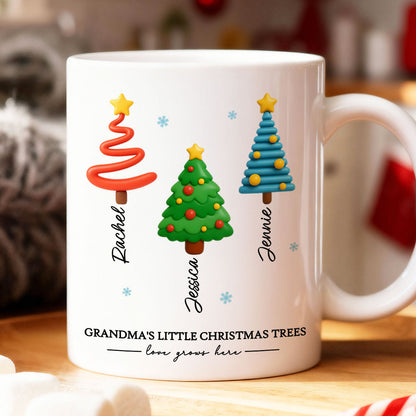 Grandma's Little Christmas Trees - Personalized Mug - Unique Christmas Gift For Grandma, Grandkids, Family