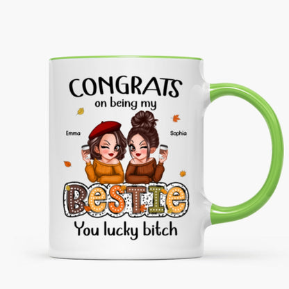 Congrats On Being My Besties Fall Season Gift, Personalized Mug