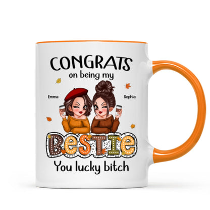 Congrats On Being My Besties Fall Season Gift, Personalized Mug