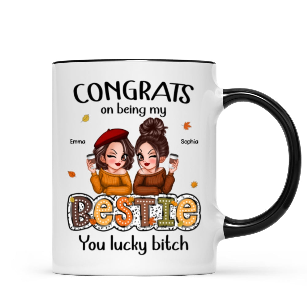 Congrats On Being My Besties Fall Season Gift, Personalized Mug