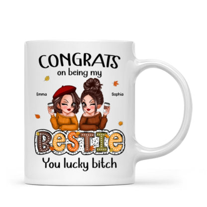 Congrats On Being My Besties Fall Season Gift, Personalized Mug