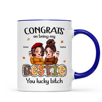 Congrats On Being My Besties Fall Season Gift, Personalized Mug
