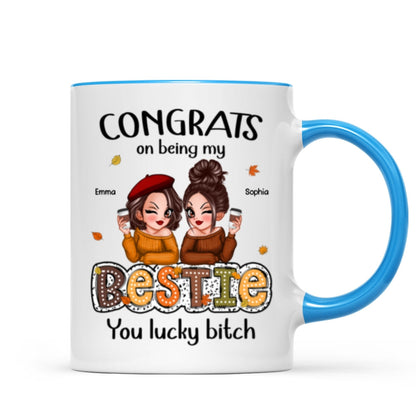 Congrats On Being My Besties Fall Season Gift, Personalized Mug