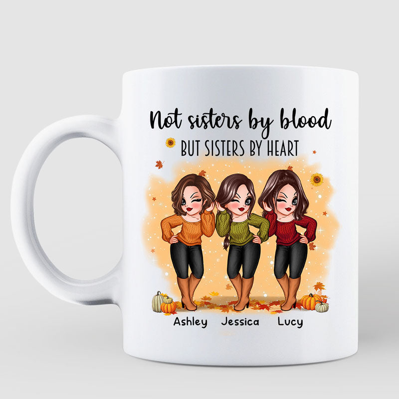 Fall Season Pretty Best Friends Sisters Personalized Mug (11oz)