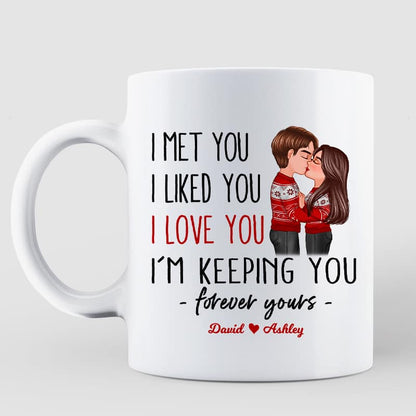 Couple Kissing Forever Yours Personalized Mug