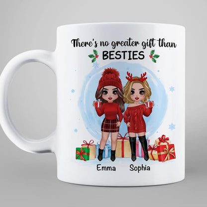 Christmas Doll Besties Standing No Greater Gift Than Besties Personalized Mug