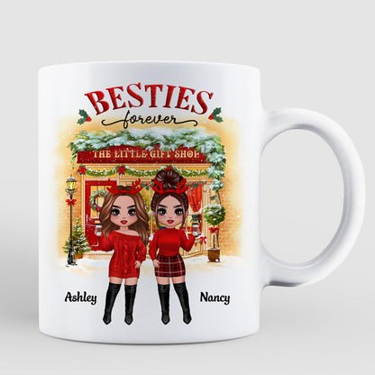 Christmas Gift Shop Best Friends Sisters Personalized Mug