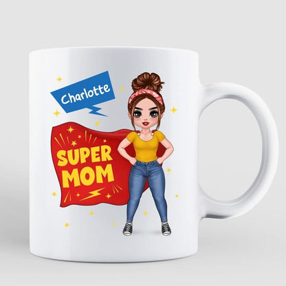 Super Mom Grandma Doll Personalized Mug
