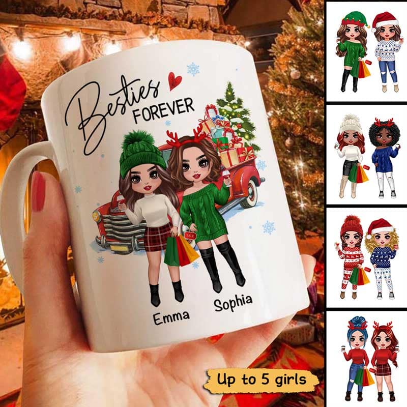 Christmas Best Friends Sisters Gifts Car Personalized Mug