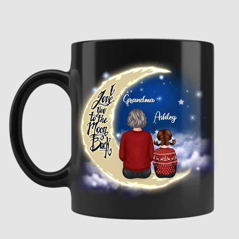 Grandma Grandkid On Moon Personalized Mug